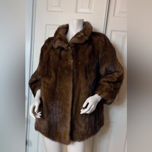 💯MINK Saga Furs Luxurious Dark Brown Jacket